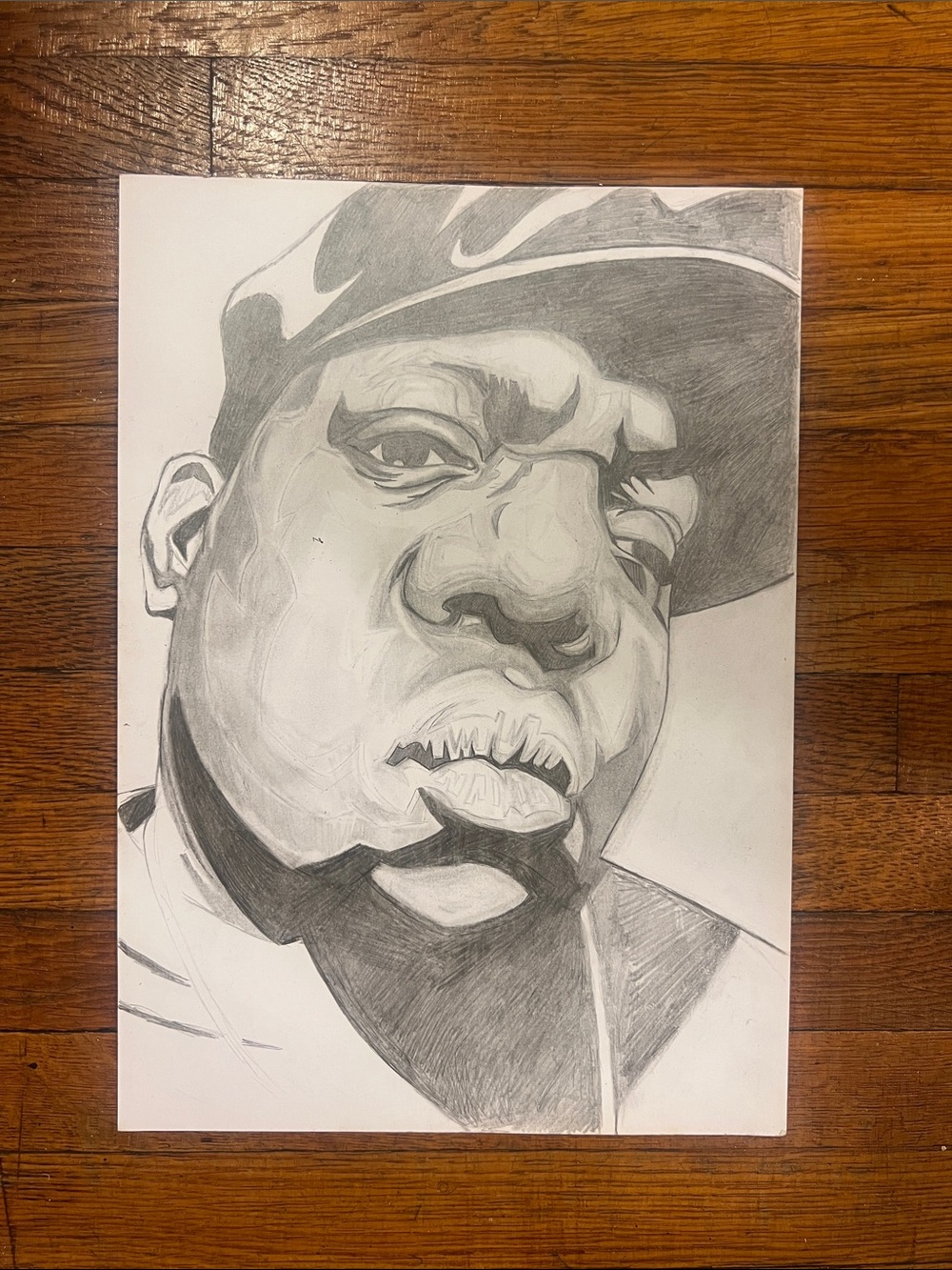 Original Biggie Portrait Drawing handcrafted by me 100